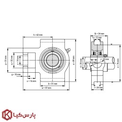 یاتاقان T205 آساهی با شفت 25 میلی متر