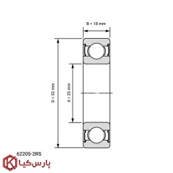 بلبرینگ شیار عمیق 62205 2RS برند JAF