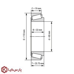 رولبرینگ مخروطی 30212 برند SKF