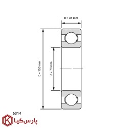 بلبرینگ شیار عمیق 6314 C3 برند SKF