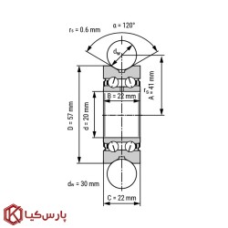 غلتک بلبرینگ LV204/57 ZZ چینی