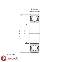 بلبرینگ شیار عمیق 62307 2RS برند JAF