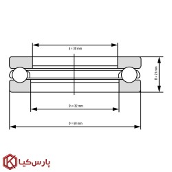 بلبرینگ کف گرد 51306 برند چینی