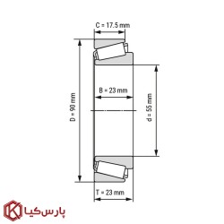 رولبرینگ مخروطی 32011 برند NACHI