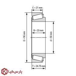 رولبرینگ مخروطی 32210 برند KOYO