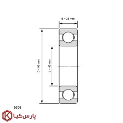 بلبرینگ شیار عمیق 6308zz برند چینی