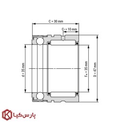 رولبرینگ سوزنی بلبرینگ کف گرد NX35 چینی