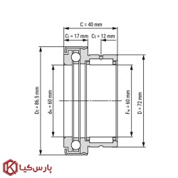 رولبرینگ سوزنی بلبرینگ کف گرد NKX60Z چینی