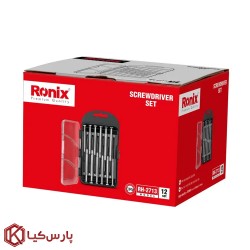 پیچ گوشتی ساعتی دسته فلزی 12 عددی رونیکس مدل RH-2713