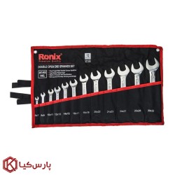 مجموعه 12 عددی آچار دو سر تخت با کیف رونیکس مدل RH-2202