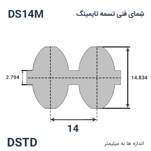 شمای فنی تسمه DSTD-1890-DS14M