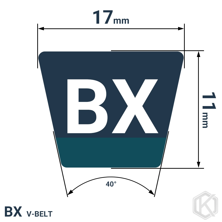 شمای فنی تسمه BX144 شمای فنی تسمه BX144