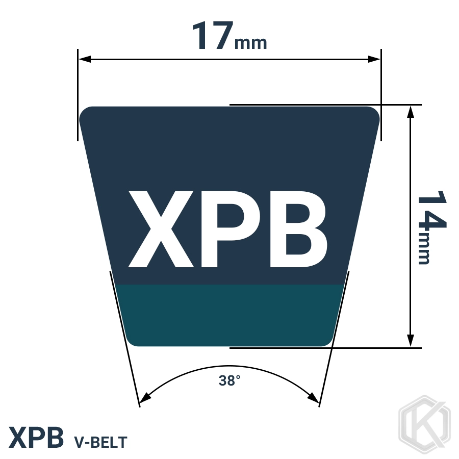 شمای فنی تسمه XPB1340 شمای فنی تسمه XPB1340