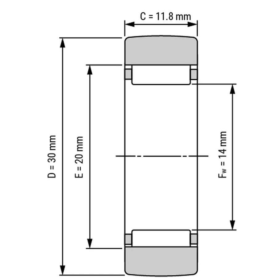 شمای فنی غلتک رولبرینگ RSTO10 شمای فنی غلتک رولبرینگ RSTO10