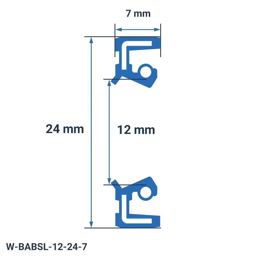 شمای فنی کاسه نمد W-BABSL-12-24-7 شمای فنی کاسه نمد W-BABSL-12-24-7